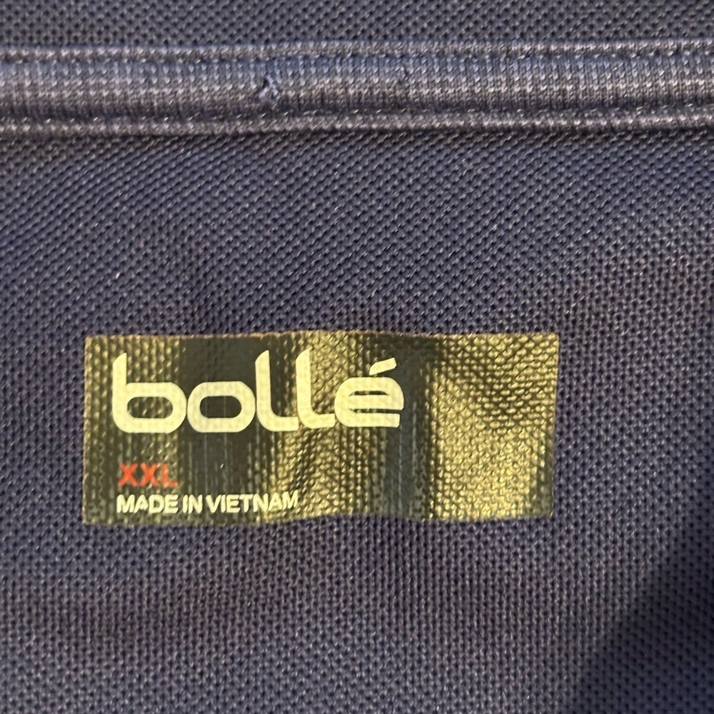 Bollé Men’s XXL Performance Golf Tennis Polo Shirt Navy Blue Colorblock - Picture 2 of 8